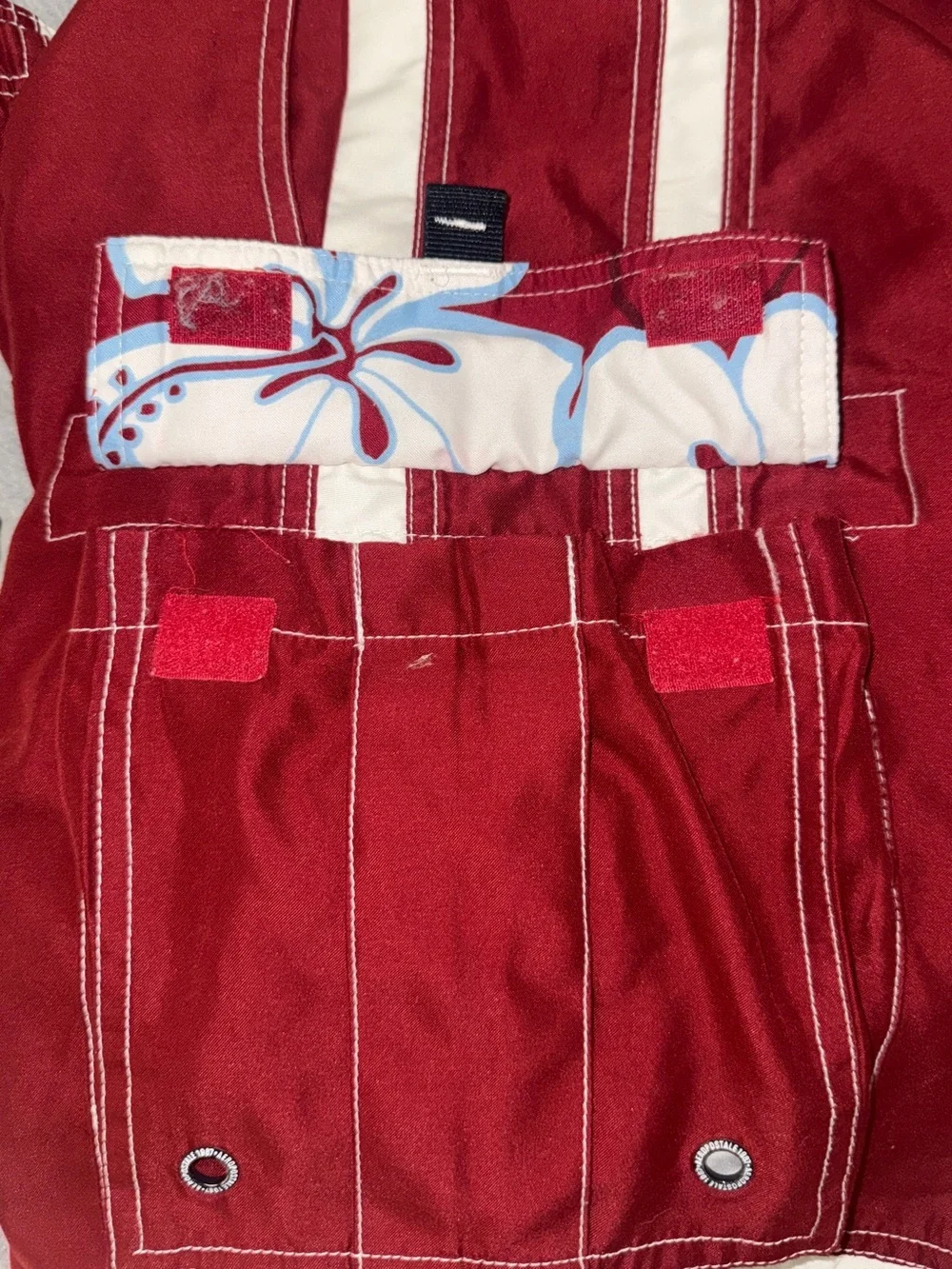 Vintage Aeropostale Surf Rescue Cargo Board Shorts Swim Trunks Red Size S